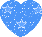 des étoiles bleu dans un coeur bleu
